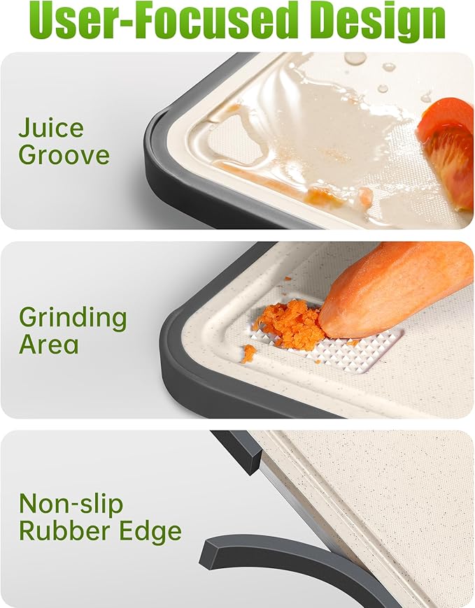 Titanium Cutting Boards for Kitchen, Non Toxic 2-in-1 Cutting Board Double Sided - Image 4
