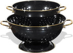 Metal Colander 2 Pack, 3.5 Quart Powder Coated Self-draining Solid Ring Base by Unknown