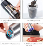 Gravity Electric Pepper and Salt Grinder Set, Adjustable Coarseness, Automatic - Image 7