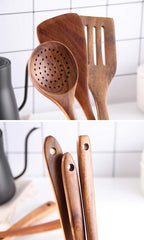6Pcs Wooden Spoons for Cooking, Wood Kitchen Utensil Set - Image 6