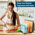 2-Pack Cutting Board Organizer, 5-Slot Steel Kitchen Storage Rack - Image 9