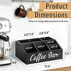 Coffee Station Organizer for Countertop, Wood Coffee Bar Organizer for - Image 6
