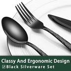 EWFEN 24-Piece Black Silverware Set - Image 3