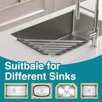 COOL-ANGLE Corner Sink Drying Rack, Heat Resistant Roll Up Mat - Image 5