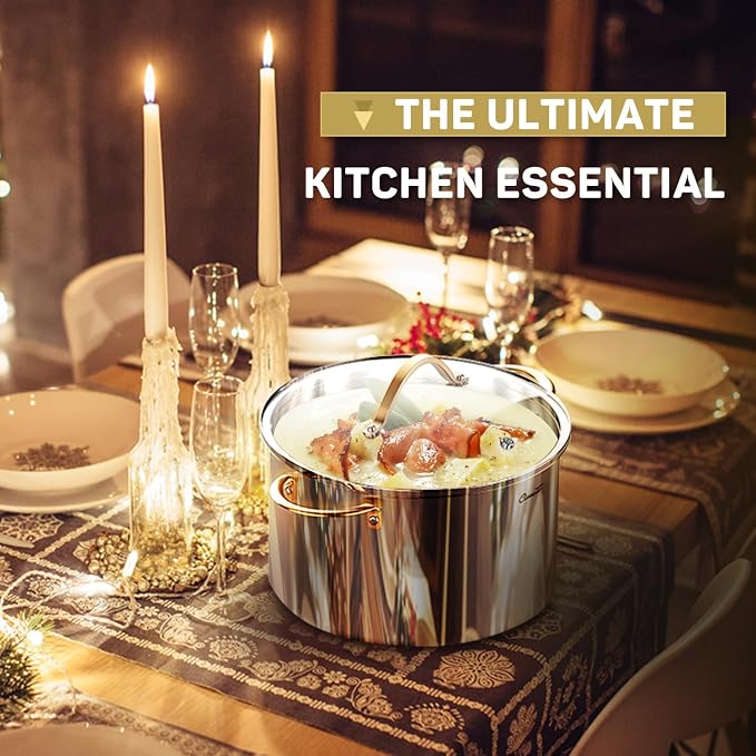Ciwete Stock Pot 20 Quart, 3 Ply Stainless Steel Stock Pot - Image 5