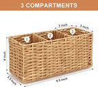 Ayiaren Wicker Flatware Silverware Caddy Cutlery Holder Kitchen Silverware - Image 5
