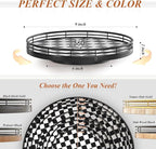 Black and White Kitchen Lazy Susan Turntable – Checkered Round Decorative Tray - Image 6