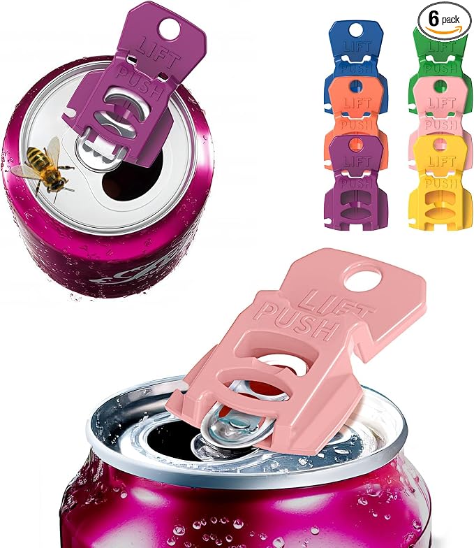 CanGuard 6-Pack Can Opener – Easy Open Drink Tab Toppers&Can Covers by Talulumix