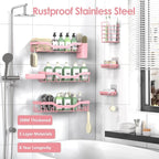 NESOMI Shower Caddy Adhesive Shower Organizer 8-Pack, Rustproof Stainless Steel - Image 5