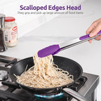 600ºF Heat Resistant Kitchen Tongs: U-Taste 9+12 inch Silicone Cooking Tong Set - Image 4