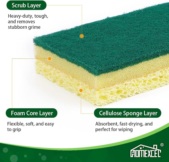 HOMEXCEL Sponges Kitchen 12pcs, Heavy Duty Sponges - Image 2