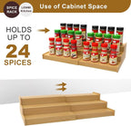 Lenwi Spice Rack Organizer for Cabinet, 3 Tier Expandable Bamboo Spice Storage - Image 7