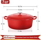 E-far 7QT Oval Dutch Oven Pot - Image 2