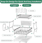 2 Tier Dish Drying Rack, Stainless Steel Dish Rack - Image 9