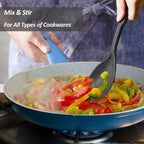 Large Silicone Cooking Spoon, Non-Stick Solid Spoon set - Image 7