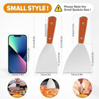 Small Flat Metal Spatula Scraper Set, Griddle Grill Scrapers - Image 3