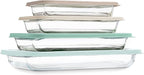 COOK WITH COLOR 8-Piece Deep Glass Baking Dish Set with Plastic Lids – by CookwithColor