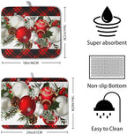 Christmas Red Buffalo Plaid Dish Drying Mat - Image 2