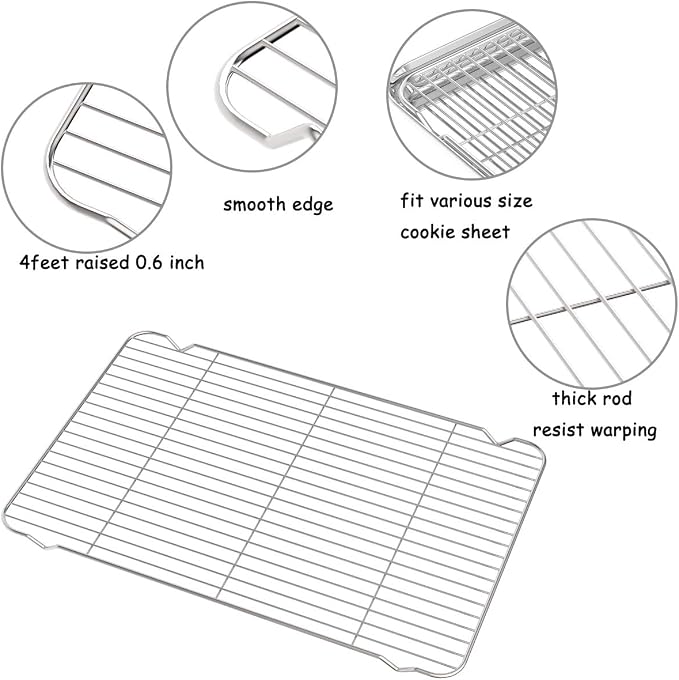 Stainless Steel Cooling Racks, 8.6L x 6.2W x 0.5H Inch, Wire Racks - Image 3