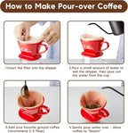 Pour Over Coffee Maker, Ceramic Pour Over Coffee Dripper, Manual Brew Maker - Image 5