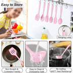 TeamFar Silicone Cooking Utensil Set of 7, Kitchen Nonstick Tools Turner Spoon - Image 3