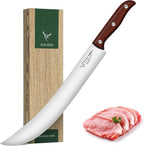TAN REN Butcher Brisket Knife for Meat Carving, 12 Inch Cimeter Meat Slicing by TANRENSincerelyBuildKnives