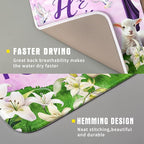 Giwawa Easter Purple Dish Drying Mat, He is Risen Cross Lamb Floral Dish - Image 3