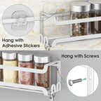 LUCYCAZ 4 Pack Wall Mounted Spice Rack - Image 6