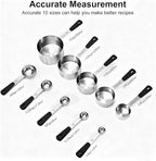 Bopei Measuring Cups and Spoons Set Stainless Steel 10 Piece - Image 2