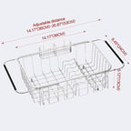 Small Dish Drying Rack in Sink, Extendable Stainless Steel Dish Drainers - Image 2