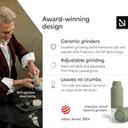 LARS NYSØM Salt and Pepper Grinder Set, Stainless Steel Manual Salt and Pepper - Image 2