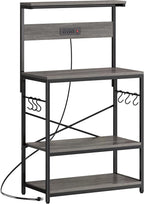 SUPERJARE Bakers Rack with Power Outlets, Microwave Stand, 31.5 X 16.5 Inch by SUPERJARE