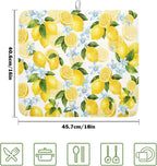 Kawani Lemon Dish Drying Mat 16x18 Inch Absorbent Reversible Spring Summer - Image 2
