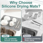 Silicone Dish Drying Mat 23x17, Food-Grade Silicone, Easy Clean Pad - Image 5