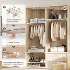 Hershii Expandable Shelf Rod Closet System Heavy Duty Clothes Hanger Adjustable - Image 3
