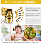 Gold Measuring Cups and Spoons Set of 15, 18/8 Stainless Steel, Includes 7 - Image 3