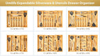 Umilife Large Expandable Kitchen Silverware Utensils Drawer Organizer, 2.5" - Image 7