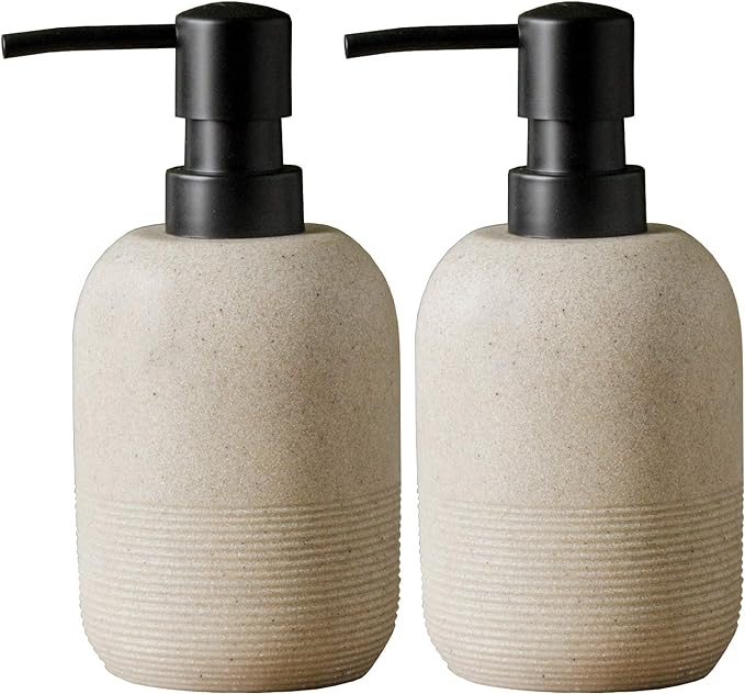 GalDal 2pcs/Set Beige Hand Soap Dispenser Sets, Resin Liquid Soap Dispenser - Image 7