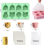 Juome Cake Pop Mold Kit, 2 Pack 16 Cavities Animal Shape Cakesicle Molds - Image 2