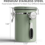 Veken Coffee Canister with Window, Airtight Stainless Steel Kitchen Food - Image 2
