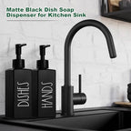 Hand and Dish Soap Dispenser Set, Matte Black Dish Dispenser Bottle - Image 5
