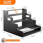YQBRAO 2 Pack 4-Tier Liquor Bottle Display Shelf, 16-Inch Wooden Bar Shelves - Image 3