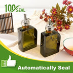 Olive Green 12oz Glass Olive Oil Bottle Dispenser - 350ml Oil and Vinegar - Oil - Image 4