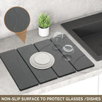 Large Stone Dish Drying Mat for Kitchen Counter, Foldable Water Absorbing - Image 4