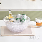 S.G Premium Quality 2 Gallon / 8 Quart Clear Plastic Punch Bowl - Image 6