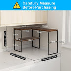 Golener Countertop Organizer Corner Shelf, 2 Tier Adjustable Stackable Corner - Image 2