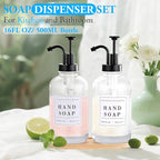 Glass Soap Dispenser with Pump, Countertop Soap and Lotion Dispenser Set of 2 - Image 2