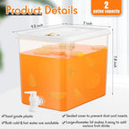 Domensi 4 Pack 2 Gallon Fridge Beverage Drink Dispenser - Image 2