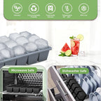 Ice Cube Trays for Freezer, 3 Pack Easy Release Slicone Ice Cube Tray - Image 5