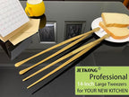 JETKONG 2 Pcs 14-Inch Cooking Tweezers Extra Long Stainless Steel Food Tweezers - Image 4